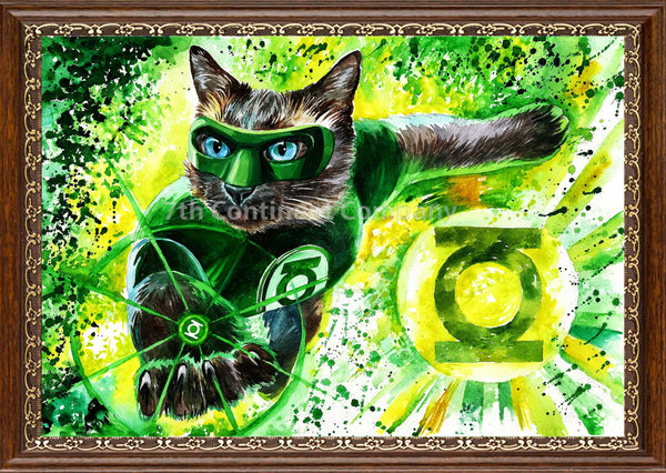 Green Lantern Cat Art at 7th-continent-company.com - 7 CONTINENT COMPANY Sp. z o.o.